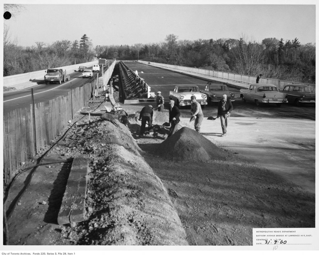 Construction workers on Bayview Bridge