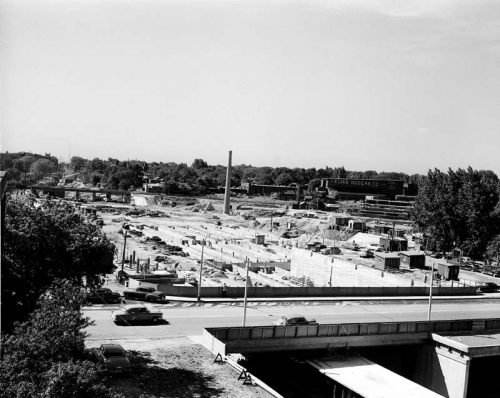 Davisville station and yard under construction