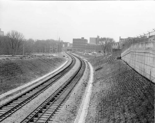 Looking south from Rosedale station