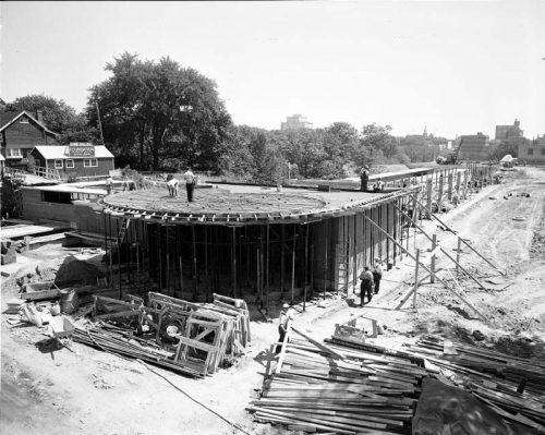 Davisville station and yard under construction