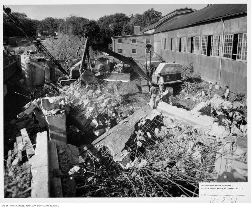 Demolition work on old Bayview Bridge