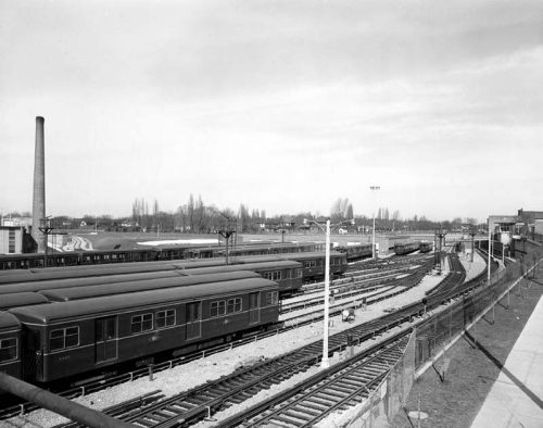 Subway cars in Davisville yard