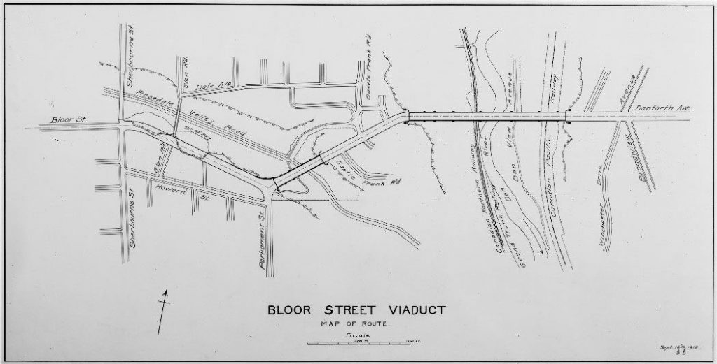 Map showing path of viaduct.