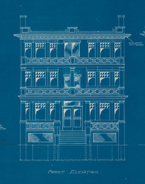 Blueprint of Apartment house, 180 Waverley Road, 1914