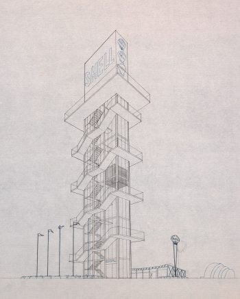 Sketch of Shell Tower, Exhibition Place, 1950's, Architect George A. Robb