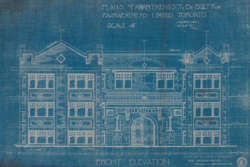 Blueprint of Apartment house, 610-614 Ontario St., 1912