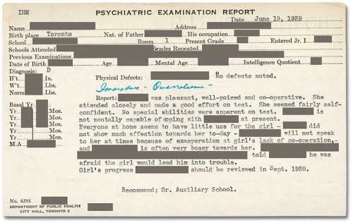 Psychiatrist's report about schoolchild.