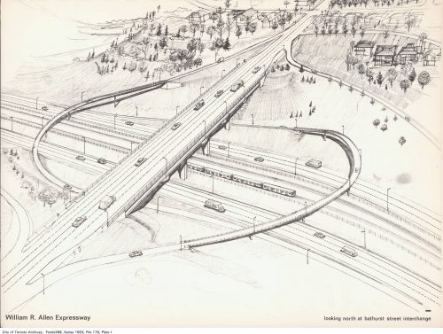 Sketch for proposed intersection, Allen Expressway at Bathurst Street