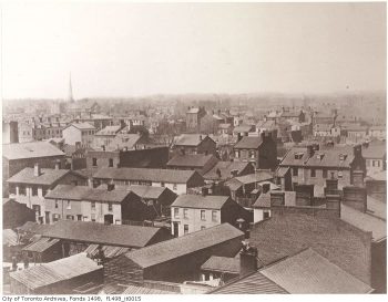 Toronto from the top of the Rossin House Hotel, looking north-west