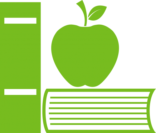 Books and apple icon representing planning literacy