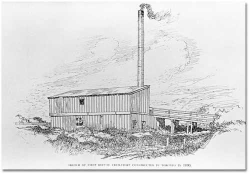 Large wooden building with a tall smokestack.