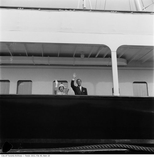 The Queen and Prince Philip at the opening of the St. Lawrence Seaway