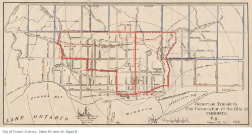 Plan of proposed subway system for Toronto
