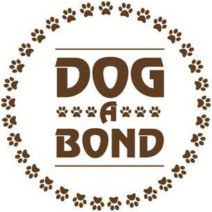 logo for dog a bond with illustrated paw prints