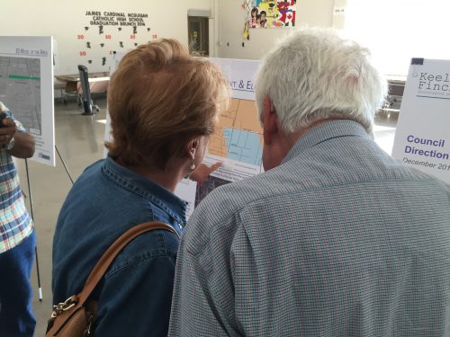 Photo of two people at the Keele Finch Plus June 2016 open house.