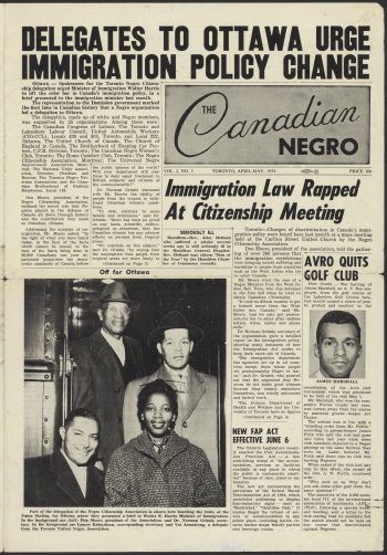 Page from the Canadian Negro, April-May 1954