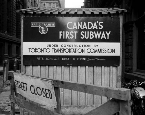 Subway construction sign