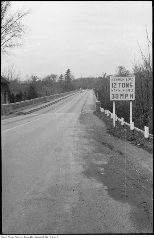 View of old Bayview Bridge, looking north