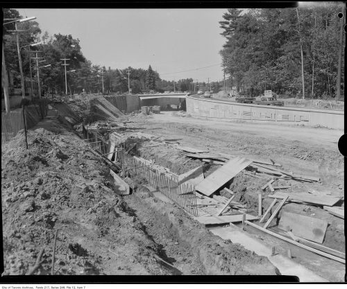 Construction of underpass below Bayview Bridge