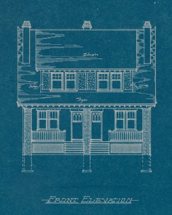 Blueprint of one pair semi-detached dwellings, Nairn Ave., 1919