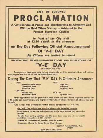 Textual proclamation (front).