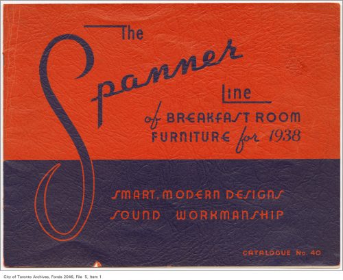 Blue and red cover of Spanner furniture catalogue