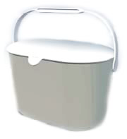 Kitchen container with handle to dispose of organic waste