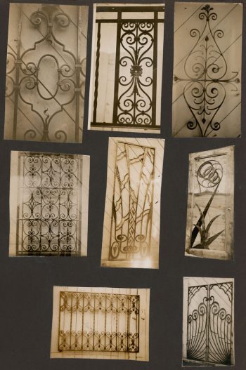 Photographs of decorative metalwork.