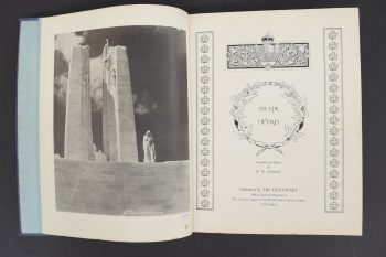 Imager of 'The Epic at Vimy' book, published by the The Legionary