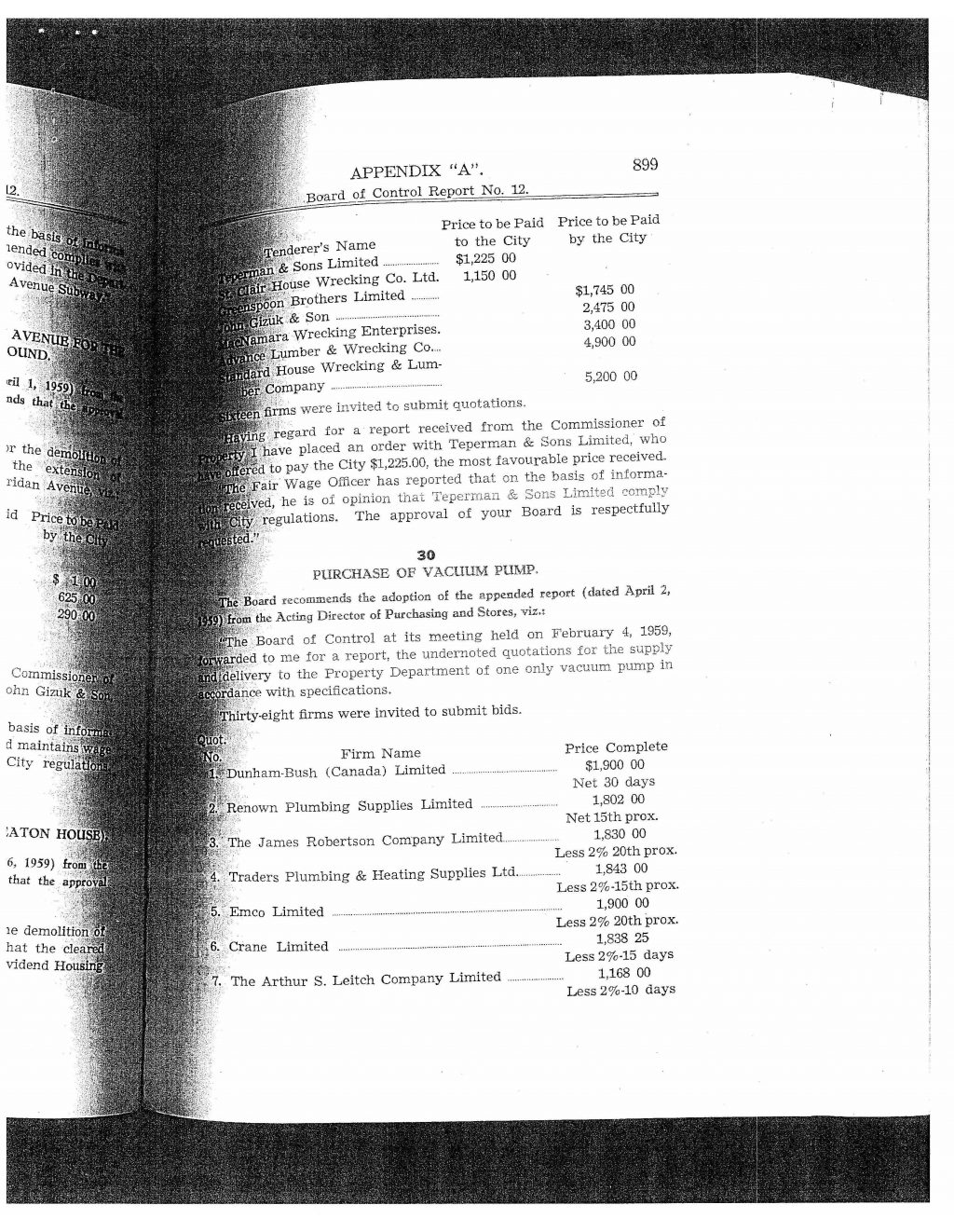 Board of Control Report No. 7, Appendix A, 1959: "Proposed Housing Project - 320 Seaton Street" and "Demolition of No. 320 Seaton Street (Old Seaton House)".