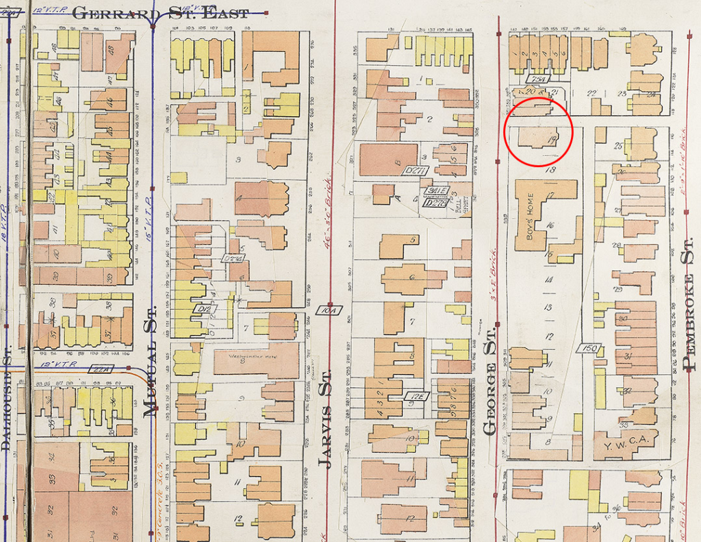 Goad's Atlas, 1910, showing George Street and the location of the Boys' Home and the Schoolhouse which still remains today.