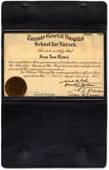 Toronto General Hospital School for Nurses certificate 1934