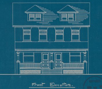 Blueprint of 2 pair dwellings, 1010-1012 Queen St. W., 1905