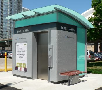 Image of an Automated public toilet exterior