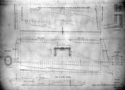 architectural drawing of the asylum grounds