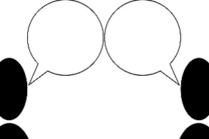 Two outlines and speech bubbles