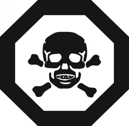 universal poisonous symbol of skull and crossbones