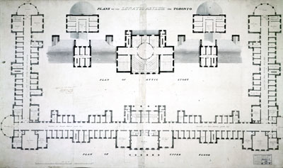 Architect drawing of the ground floor of a bulilding