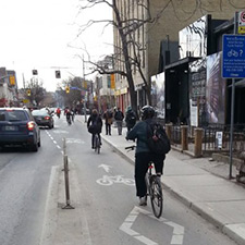 Image of cyclists riding in Toronto