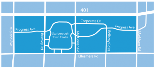 study area image for the scarborough centre transportation master plan