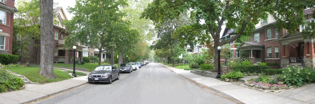 Image of temporary on-street parking on a residential street