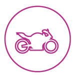 Purple Icon of a Motorcycle