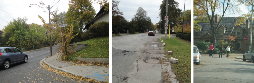 Lawrence Park images depicting damaged road needing repairs