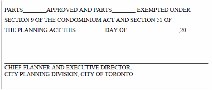 Final Approval Certificate for Draft Plan of Condominium