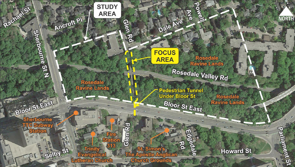 Glen Road Pedestrian Bridge & Tunnel Study Map of the Study Area