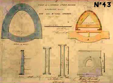 Architectural drawings of parts of a bridge