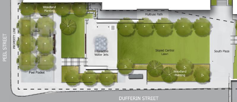 A map drawing of peel streetscape.