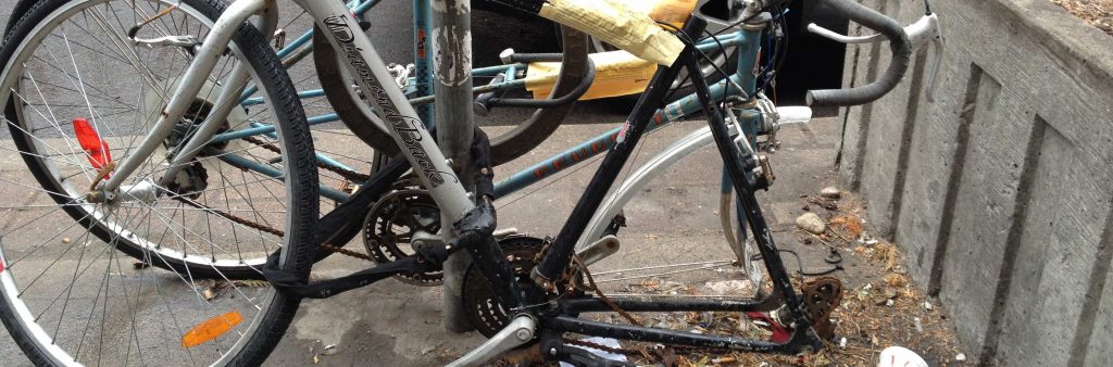 Image of an Abandoned parked bike