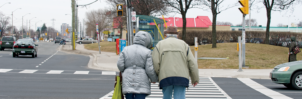 Image of Older adults crossing with a leading pedestrian interval