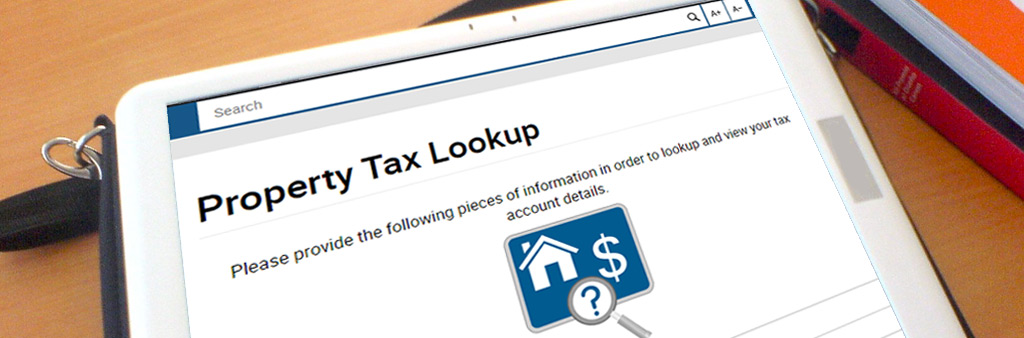 Property Tax Lookup app on tablet device